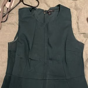 Lands End a-line dark green sleeveless dress